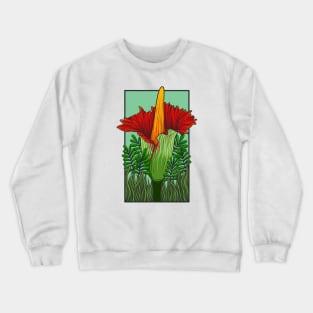 Vintage doodle illustration of Red Corpse Flower Crewneck Sweatshirt